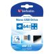 Pendrive, 64GB, USB 3.2, 80/25MB/s, VERBATIM Nano (UV64GNS)