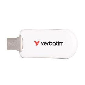   Pendrive, 64GB, USB-C 3.2 Gen1, VERBATIM Plectra, fehér (UV64GPLW)