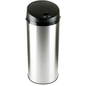   Szenzoros szemetes, rozsdamentes acél, kör alakú, 30 l, ezüst-fekete (UVV06)