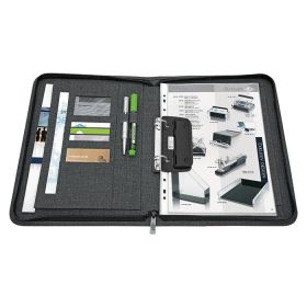   Konferencia mappa, A4, poliészter, 2 gyűrűs, WEDO College, szürke (UW028)