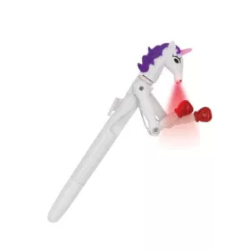  Unikornis golyóstoll, 1 mm, LED fénnyel, WEDO Lucky Punch, kék (UW2522299)
