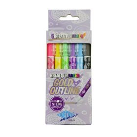   Filctoll készlet, 1-2 mm, metál arany, WEDO, 6 különböző színű kontúrral (UW2527006)