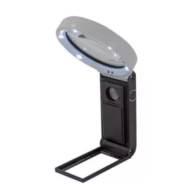   Nagyító, 90 mm, kihajtható állvánnyal, LED fénnyel, WEDO, fekete/fehér (UW2717567)