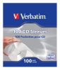 CD/DVD boríték, papír, ablakos, bebújtatós fül, VERBATIM, fehér (V49976)