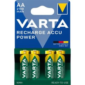   Tölthető elem, AA ceruza, 4x2100 mAh, előtöltött, VARTA Power (VAKU02)