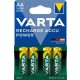 Tölthető elem, AA ceruza, 4x2600 mAh, előtöltött, VARTA Power (VAKU12)