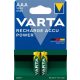 Tölthető elem, AAA mikro, 2x1000 mAh, előtöltött, VARTA Power (VAKU13)