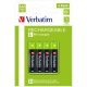 Tölthető elem, AAA mikro, 4x950 mAh, VERBATIM (VAKUAAA)
