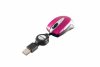 Egér, vezetékes, optikai, kisméret, USB, VERBATIM Go Mini, ezüst-ciklámen (VE49021)