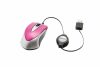 Egér, vezetékes, optikai, kisméret, USB, VERBATIM Go Mini, ezüst-ciklámen (VE49021)