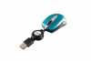 Egér, vezetékes, optikai, kisméret, USB, VERBATIM Go Mini, ezüst-karibikék (VE49022)