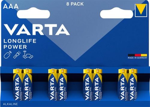 Elem, AAA mikro, 8 db, VARTA Longlife Power (VEHEAAA8)