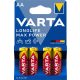 Elem, AA ceruza, 4 db, VARTA Longlife Max Power (VEMTAA4)