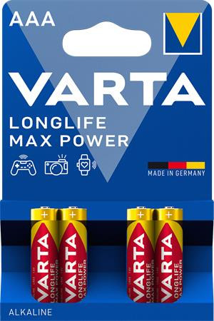 Elem, AAA mikro, 4 db, VARTA Longlife Max Power (VEMTAAA4)