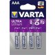 Elem, AAA mikro, 4 db, lítium, VARTA Ultra Lithium (VEULAAA4N)
