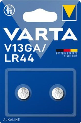 Gombelem, V13GA/LR44/A76, 2 db, VARTA (VEV13GA2)