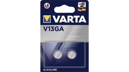 Gombelem, V13GA/LR44/A76, 2 db, VARTA (VEV13GA2)