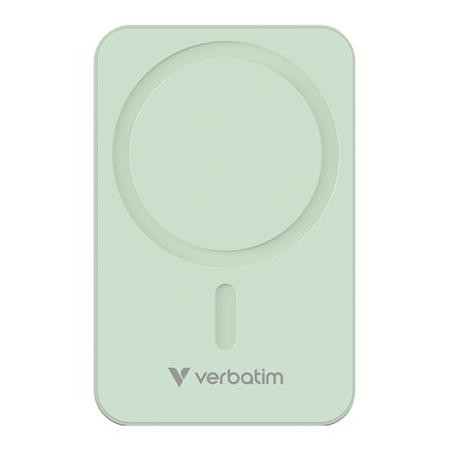 Power bank, külső akkumulátor, mágneses, 20.000mAh, kitámasztó, VERBATIM Charge n Go Essentials, zöld (VHA32224)