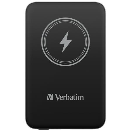 Hordozható akkumulátor, vezeték nélküli töltés, 10000 mAh, VERBATIM MCP-10, fekete (VHA32245)