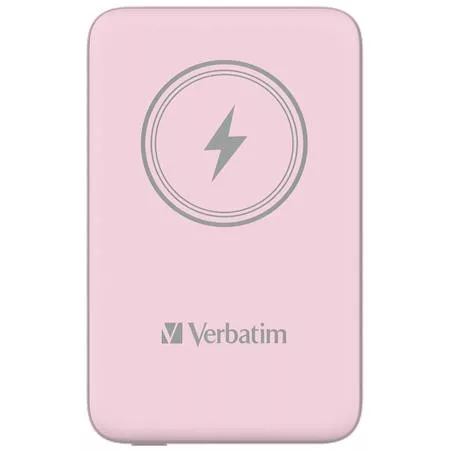 Power bank, mágneses (vezeték nélküli), 10.000mAh, VERBATIM MCP-10, rózsaszín (VHA32248)