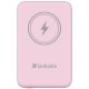 Hordozható akkumulátor, vezeték nélküli töltés, 10000 mAh, VERBATIM MCP-10, rózsaszín (VHA32248)
