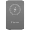 Hordozható akkumulátor, vezeték nélküli töltés, 10000 mAh, VERBATIM MCP-10, szürke (VHA32249)