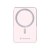 Power bank, külső akkumulátor, mágneses (vezeték nélküli), 10.000mAh, kitámasztó, VERBATIM Charge n Go, rózsaszín (VHA32267)