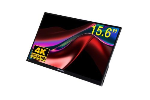 Hordozható monitor, érintőképernyő, 4K UHD felbontás, fém borítás, 15,6, VERBATIM PMT-15-4K (VM32238)