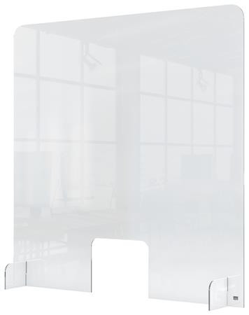 Védőfal, kiadó ablakkal, asztali, akril, 700x850 mm, NOBO, átlátszó (VN5488)
