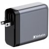 Hálózati töltő, 2xUSB-C PD (140W), USB-C PD (20W), USB-A QC 3.0, EU/UK/US, GaN, VERBATIM (VT32203)