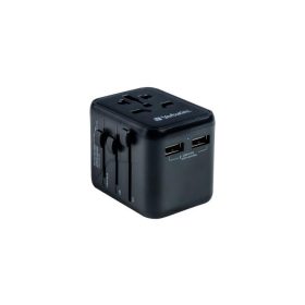   Utazóadapter, univerzális, 2xUSB, VERBATIM UTA-01 (VT49543)