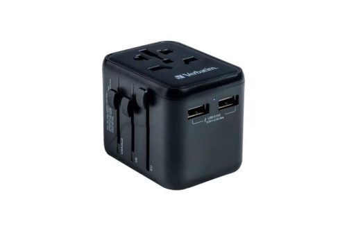 Utazó adapter, univerzális, 2xUSB, VERBATIM UTA-01 (VT49543)