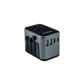   Utazóadapter, univerzális, USB-A(QC 3.0)/USB-C(PD30W)2xUSB, VERBATIM UTA-03 (VT49545)
