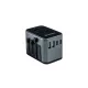 Utazóadapter, univerzális, USB-A(QC 3.0)/USB-C(PD30W)2xUSB, VERBATIM UTA-03 (VT49545)