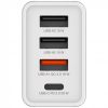 Hálózati töltő, 1xUSB-C PD (20W), USB-A QC 3.0, 2xUSB-A (10W), VERBATIM, fehér (VT49701)