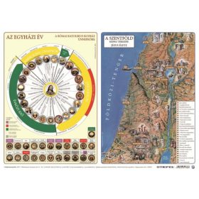  Könyökalátét, kétoldalas, A3, STIEFEL Katolikus egyházi év és Újszövetség térképe / Ószövetség (VTKA307)