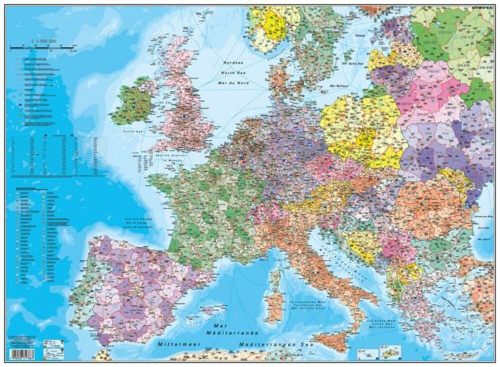 Könyökalátét, 66x45 cm, STIEFEL Európa irányítószámos térképe (VTKEU)