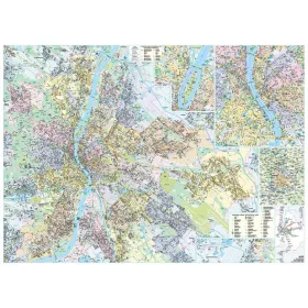   Falitérkép, 100x140 cm, fémléces, Budapest térképe STIEFEL (VTS4870FL)