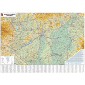   Falitérkép, 70x100 cm, fémléces, Magyarország autótérképe, STIEFEL (VTS860FL)