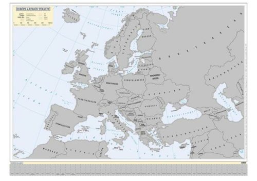 Kaparós Európa országai térkép, 78x57 cm, STIEFEL, arany bevonat (VTSKE)