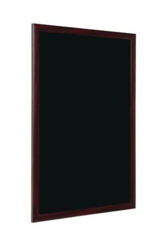 Krétás információs tábla, fekete felület, 45x60 cm,  cseresznyefa színű keret (VVBI03)