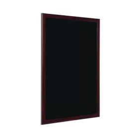   Krétás információs tábla, fekete felület, 60x90 cm, cseresznyefa színű keret (VVBI04)