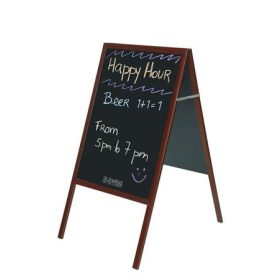   Megállító tábla, krétás, 60x120 cm, cseresznyefa színű keret (VVBMEG)