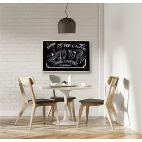   Krétás tábla, fekete felület, nem mágneses, 60x90 cm, fakeret, VICTORIA VISUAL (VVI11)