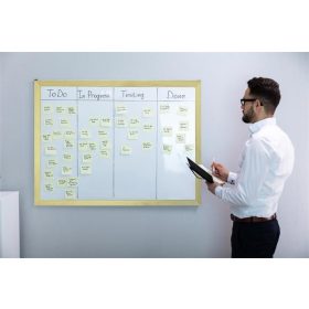   Fehértábla, nem mágneses, 60x90 cm, fa keret, VICTORIA VISUAL (VVI3)