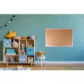   Parafatábla, kétoldalas (parafa/parafa), 60x90 cm, fa keret, VICTORIA VISUAL (VVI35)