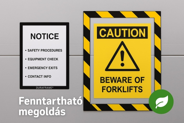DURAFRAME® MAGNETIC – Fenntartható mágneses infokeret irodába és üzembe
