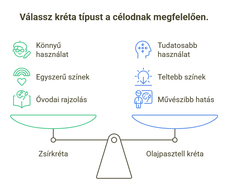 Zsírkréta vagy olajpasztell kréta? Zsírkréta és olajpasztell kréta összehasonlítása gyerekeknek