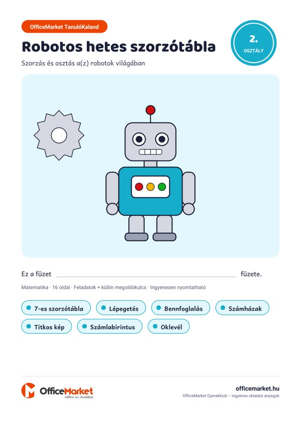 Robotos hetes szorzótábla – borító