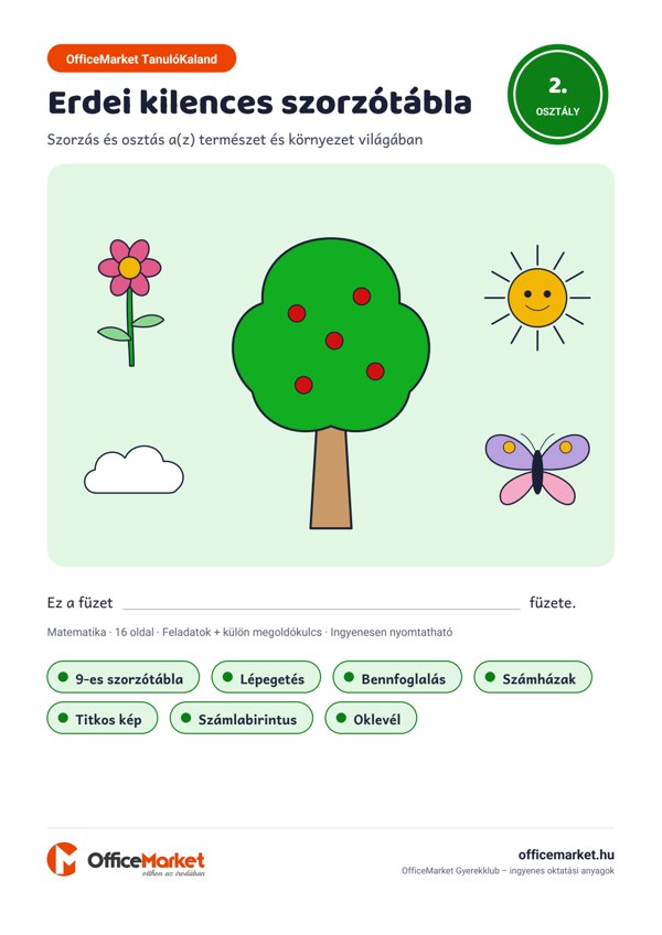 Erdei kilences szorzótábla – borító